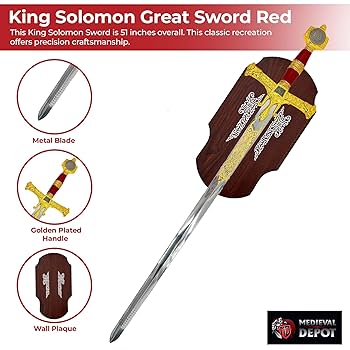●KING SOLOMON'S D.R.E.A.D. King Solomon Medieval Crusader Replica Longsword - Black